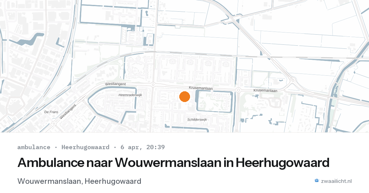 Ambulance naar Wouwermanslaan in Heerhugowaard — 6 apr 2026