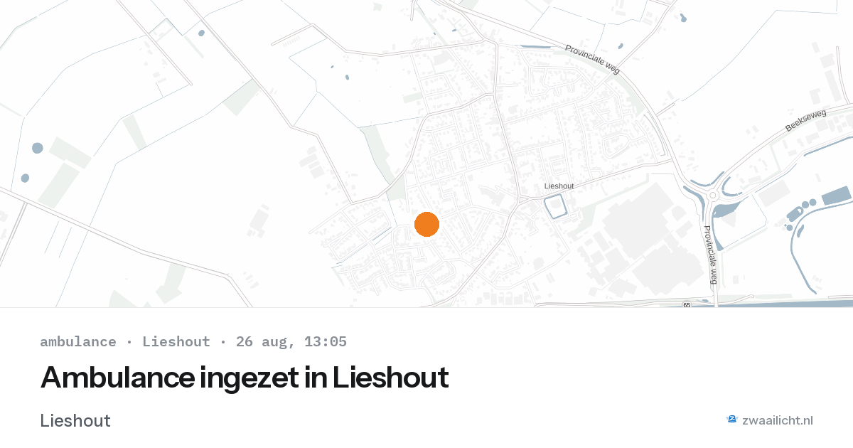 Ambulance ingezet in Lieshout — 26 aug 2026