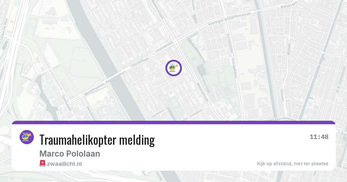 Traumahelikopter melding — 26 jun 2026