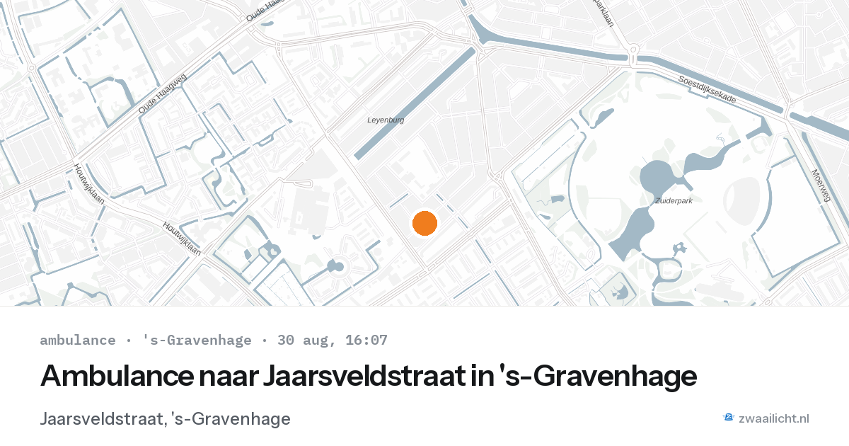 Ambulance naar Jaarsveldstraat in 's-Gravenhage — 30 aug 2026