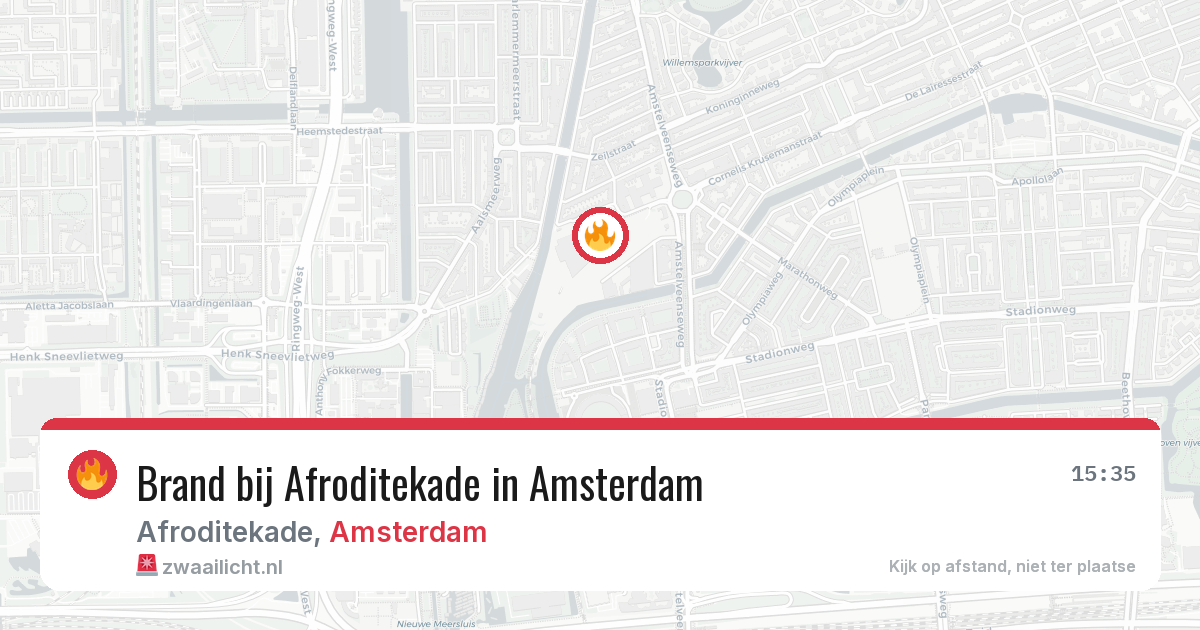 Brand bij Afroditekade in Amsterdam — 16 jul 2026