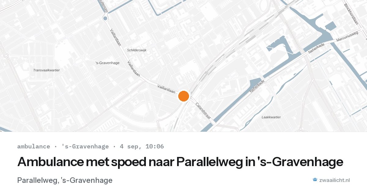 Ambulance met spoed naar Parallelweg in 's-Gravenhage — 4 sep 2026