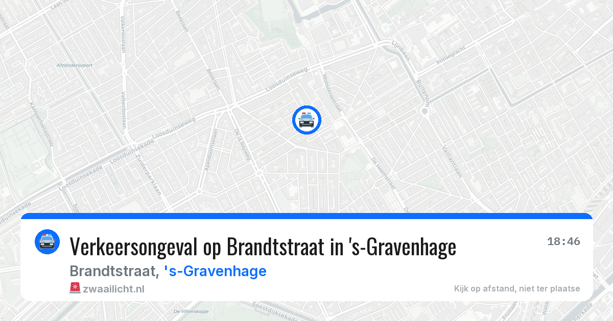 Verkeersongeval op Brandtstraat in 's-Gravenhage — 24 jun 2026