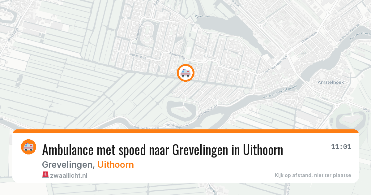 Ambulance met spoed naar Grevelingen in Uithoorn — 9 jul 2026