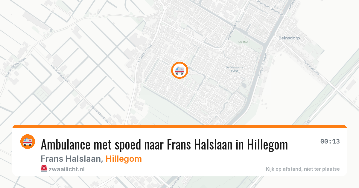 Ambulance met spoed naar Frans Halslaan in Hillegom — 1 aug 2026