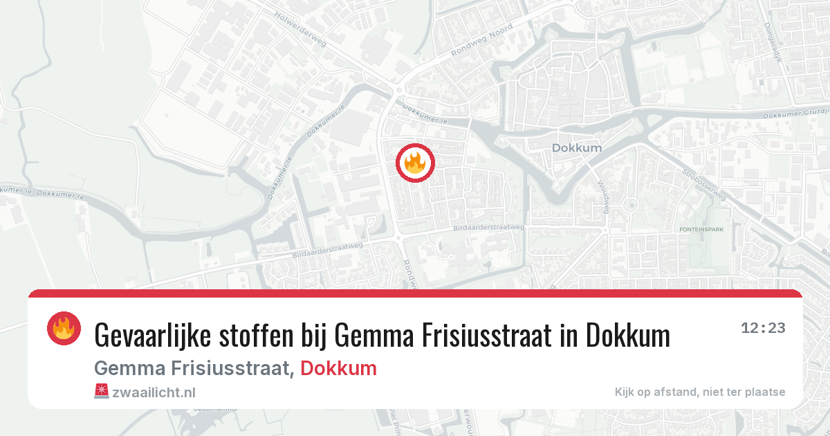 Gevaarlijke stoffen bij Gemma Frisiusstraat in Dokkum — 15 mei 2026