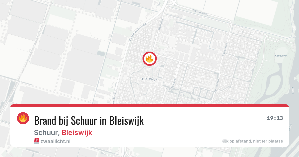 Brand bij Schuur in Bleiswijk — 25 jun 2026