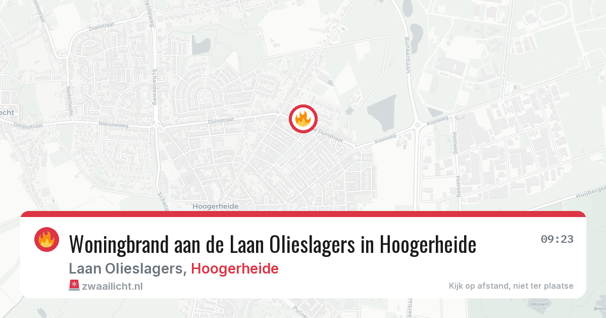 Woningbrand aan de Laan Olieslagers in Hoogerheide — 12 mei 2026