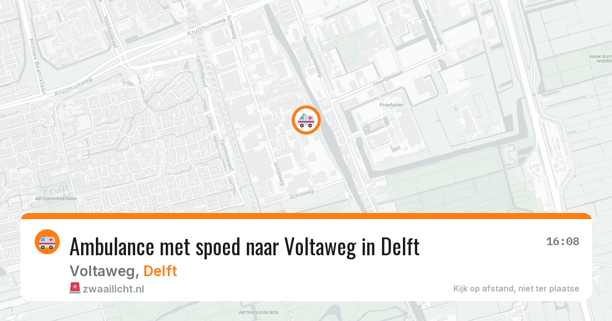 Ambulance met spoed naar Voltaweg in Delft — 30 mrt 2026