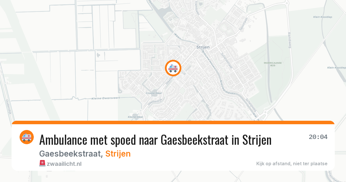 Ambulance met spoed naar Gaesbeekstraat in Strijen — 21 jun 2026