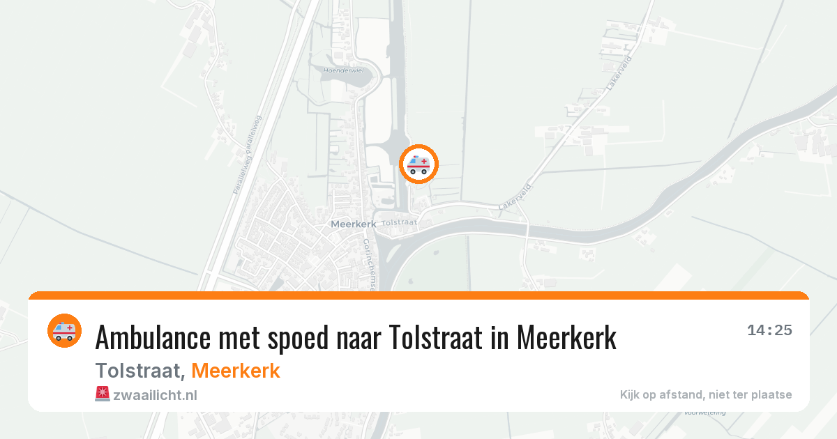 Ambulance met spoed naar Tolstraat in Meerkerk — 19 jun 2026