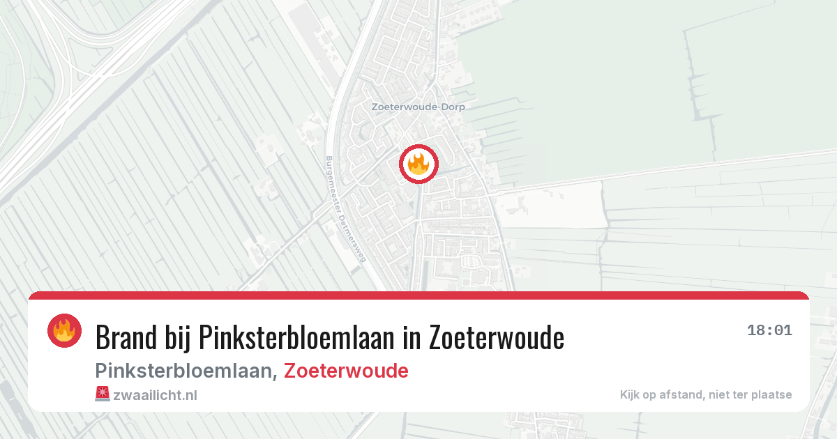 Brand bij Pinksterbloemlaan in Zoeterwoude — 29 jun 2026