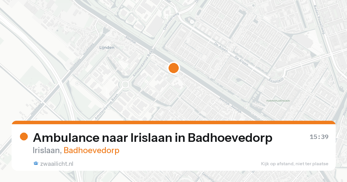 Ambulance naar Irislaan in Badhoevedorp — 20 aug 2026