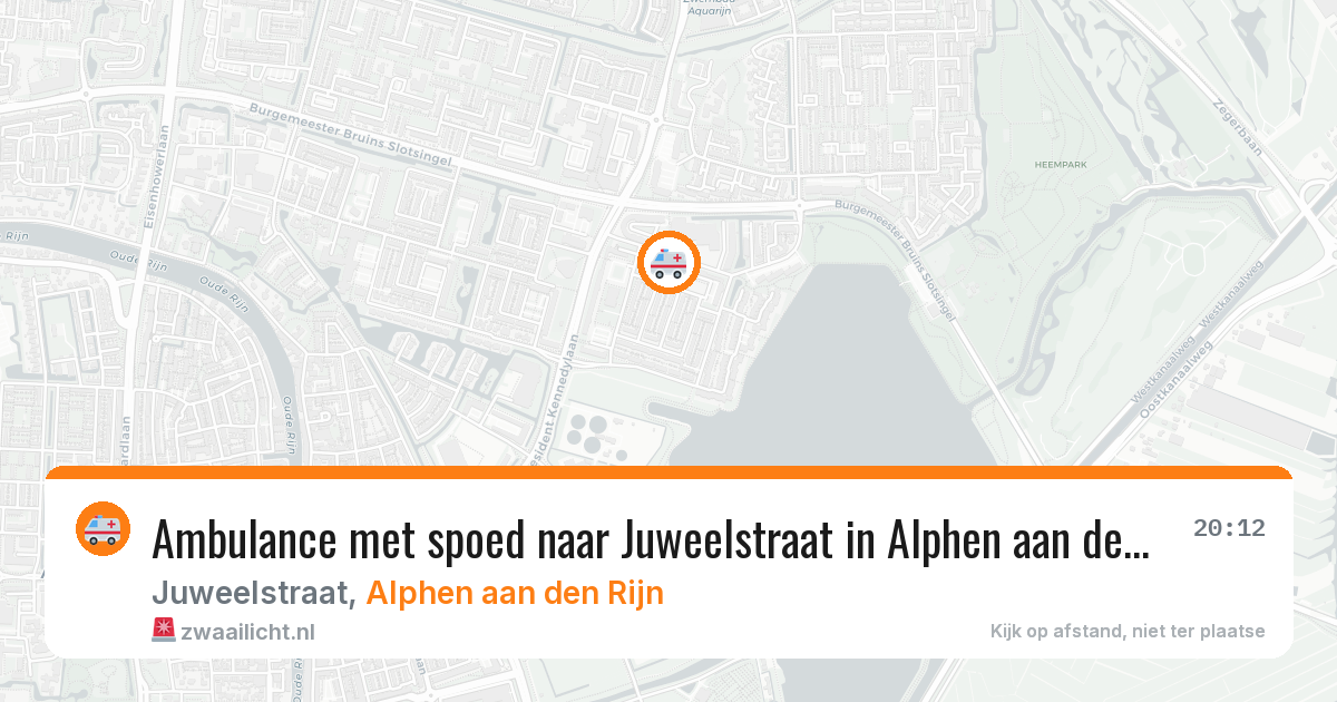 Ambulance met spoed naar Juweelstraat in Alphen aan den Rijn — 8 jun 2026