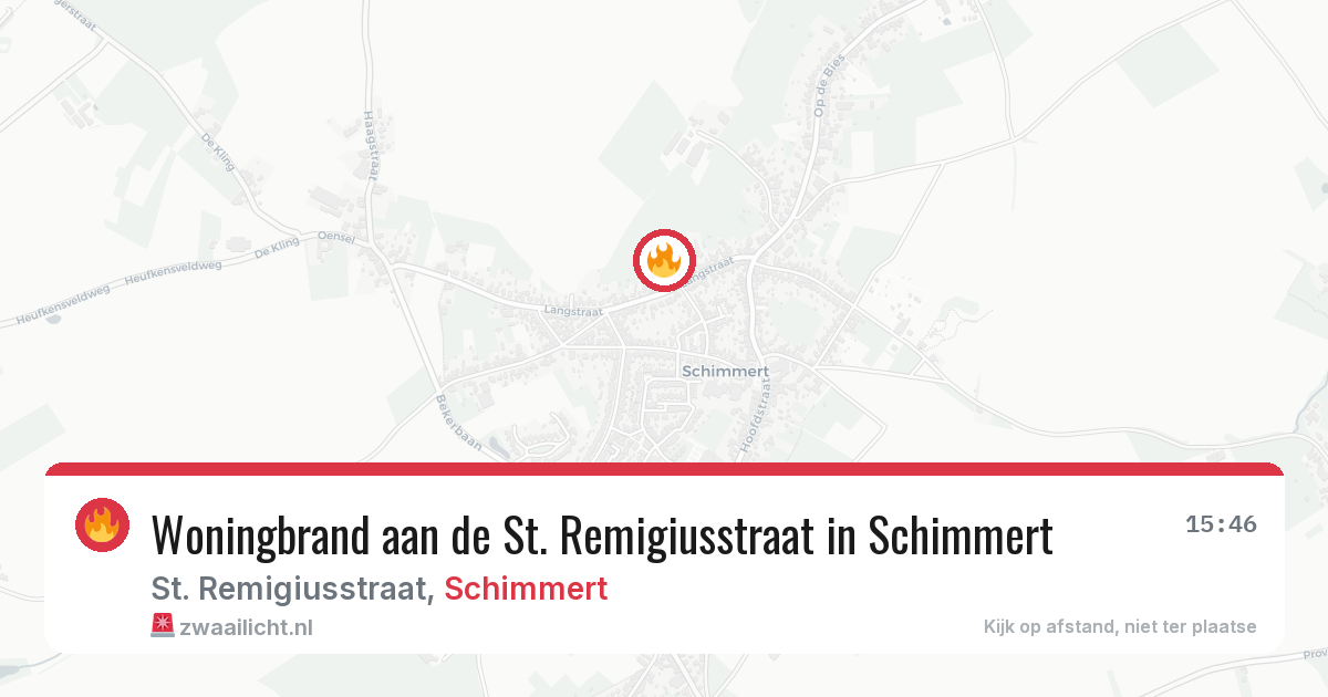 Woningbrand aan de St. Remigiusstraat in Schimmert — 8 jul 2026