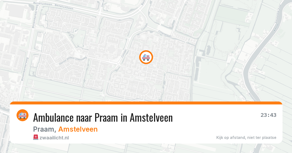 Ambulance naar Praam in Amstelveen — 15 mrt 2026