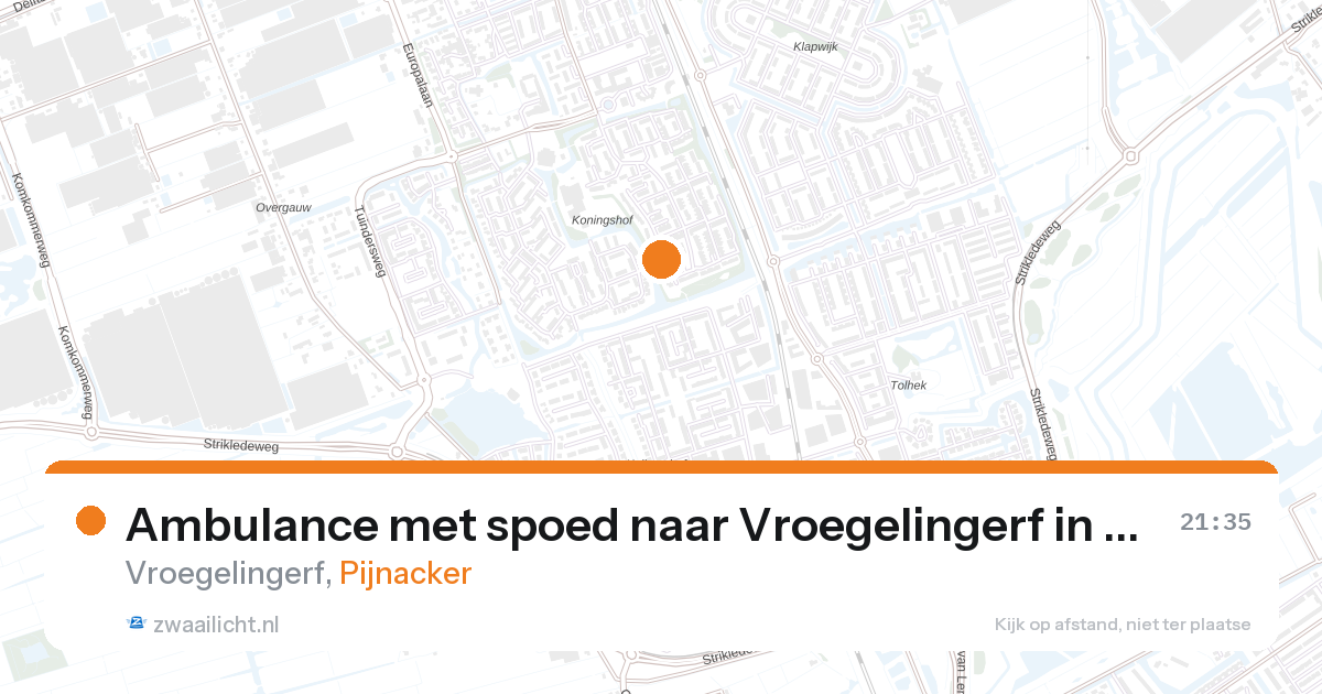 Ambulance met spoed naar Vroegelingerf in Pijnacker — 27 mei 2026