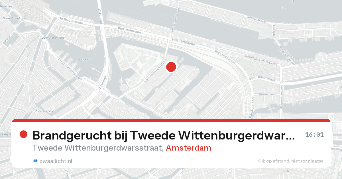 Brandgerucht bij Tweede Wittenburgerdwarsstraat in Amsterdam — 19 aug 2026