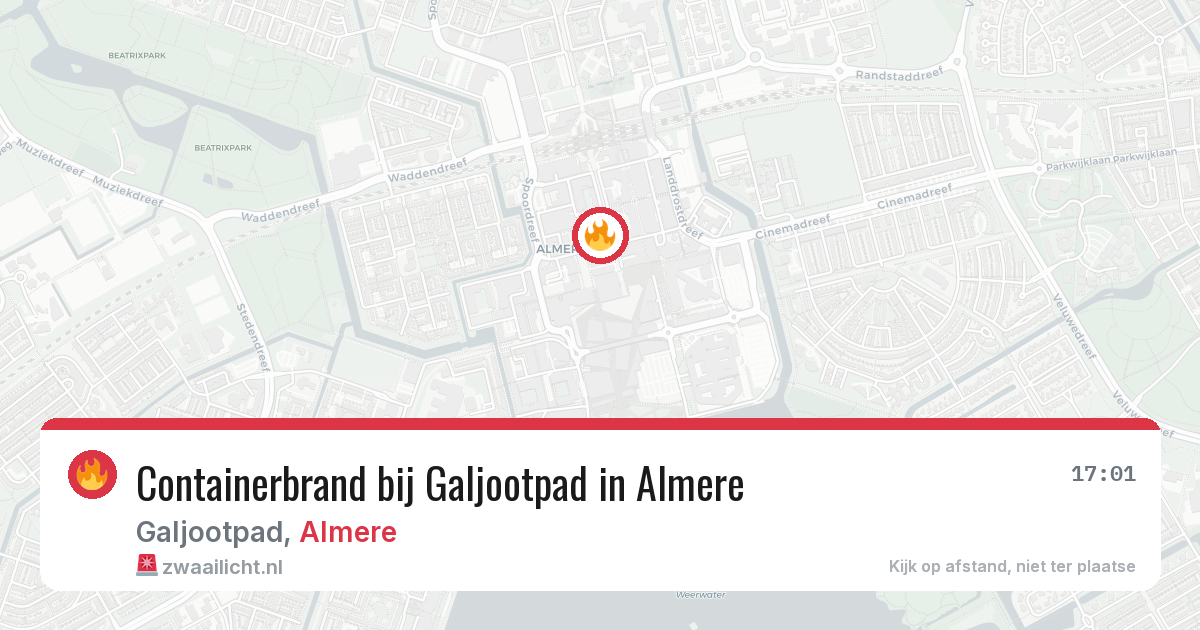 Containerbrand bij Galjootpad in Almere — 25 mrt 2026
