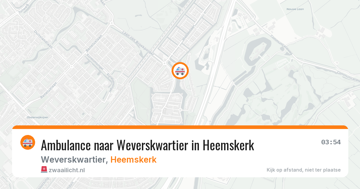 Ambulance naar Weverskwartier in Heemskerk — 10 aug 2026