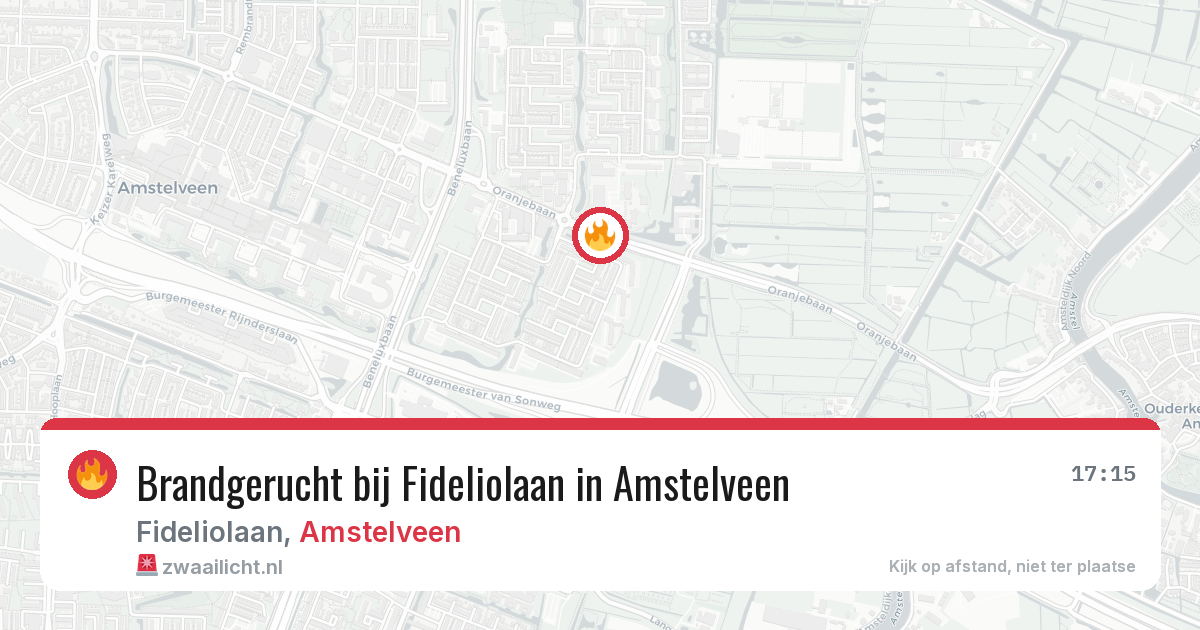 Brandgerucht bij Fideliolaan in Amstelveen — 30 mrt 2026