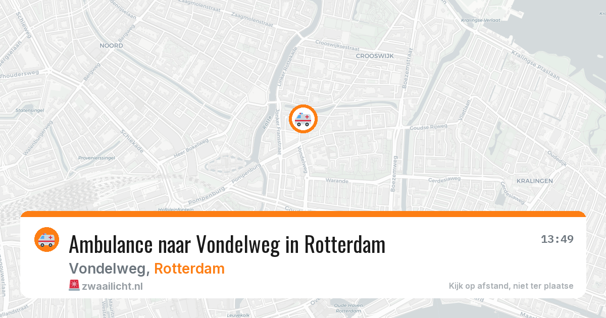 Ambulance naar Vondelweg in Rotterdam — 2 aug 2026