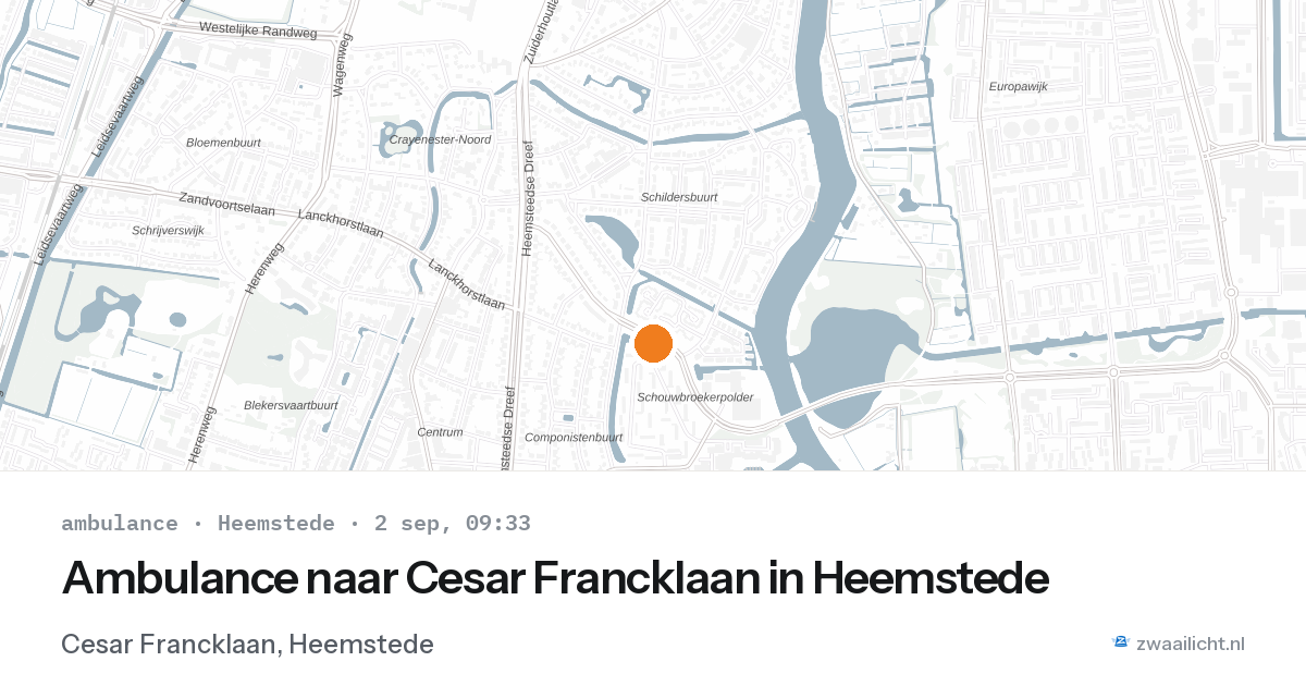 Ambulance naar Cesar Francklaan in Heemstede — 2 sep 2026