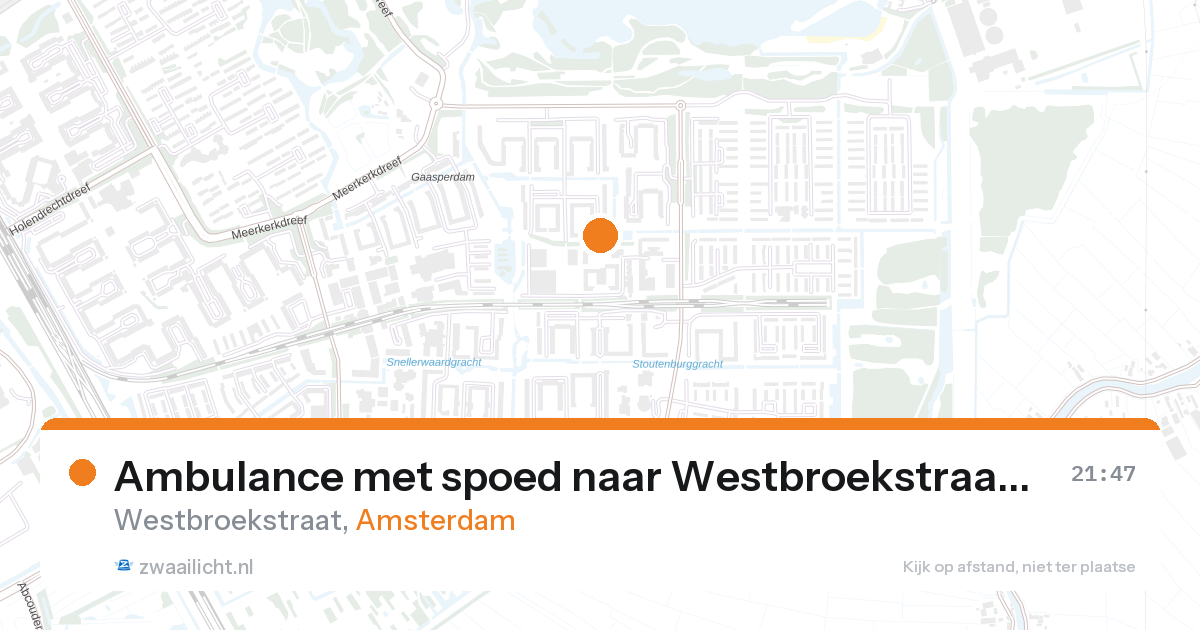 Ambulance met spoed naar Westbroekstraat in Amsterdam — 28 aug 2026