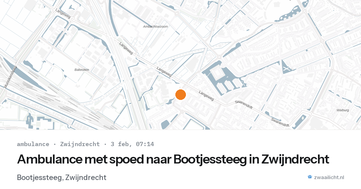 Ambulance met spoed naar Bootjessteeg in Zwijndrecht — 3 feb 2026