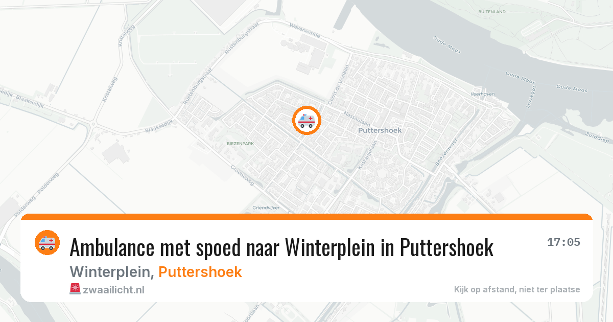 Ambulance met spoed naar Winterplein in Puttershoek — 22 mei 2026