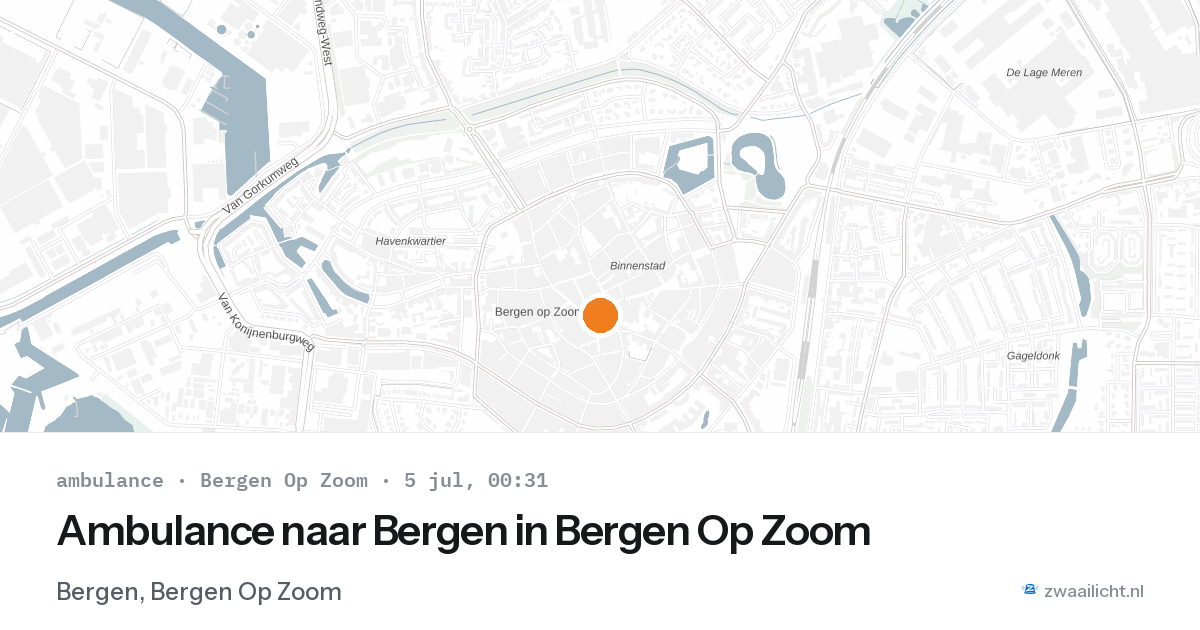 Ambulance naar Bergen in Bergen Op Zoom — 4 jul 2026