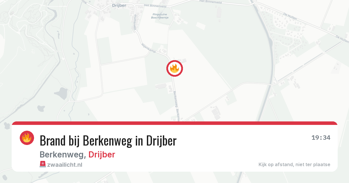 Brand bij Berkenweg in Drijber — 24 jun 2026