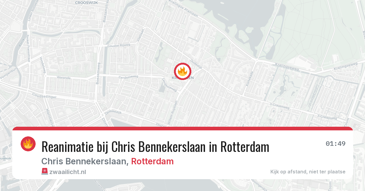 Reanimatie bij Chris Bennekerslaan in Rotterdam — 29 mrt 2026