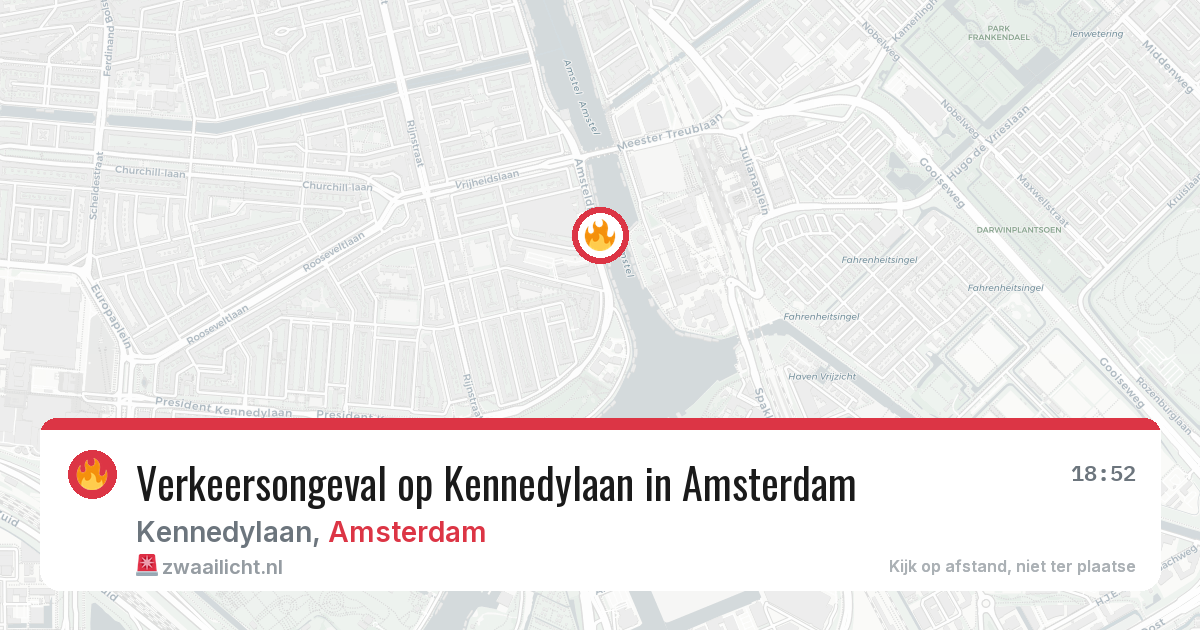 Verkeersongeval op Kennedylaan in Amsterdam — 23 jun 2026