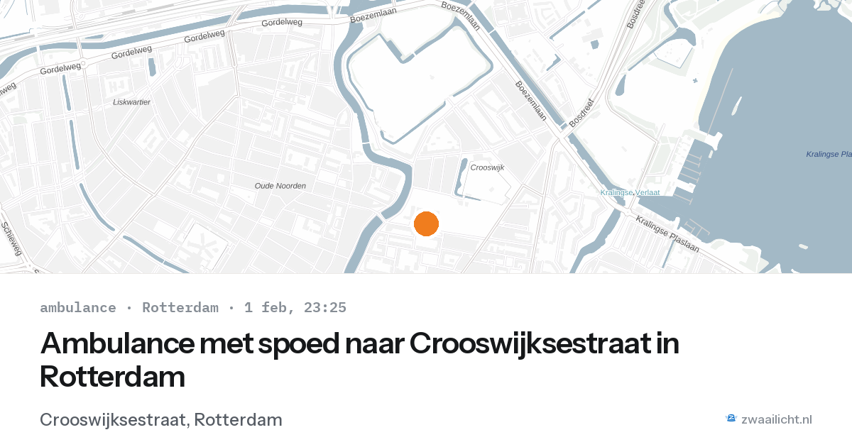 Ambulance met spoed naar Crooswijksestraat in Rotterdam — 1 feb 2026