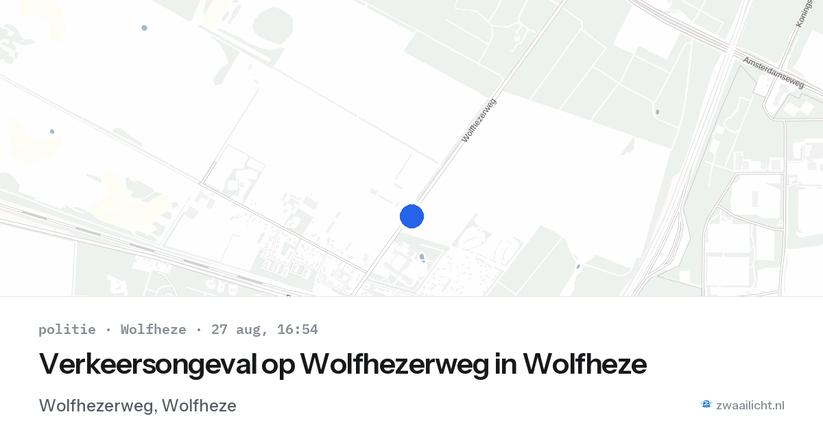 Verkeersongeval op Wolfhezerweg in Wolfheze — 27 aug 2026
