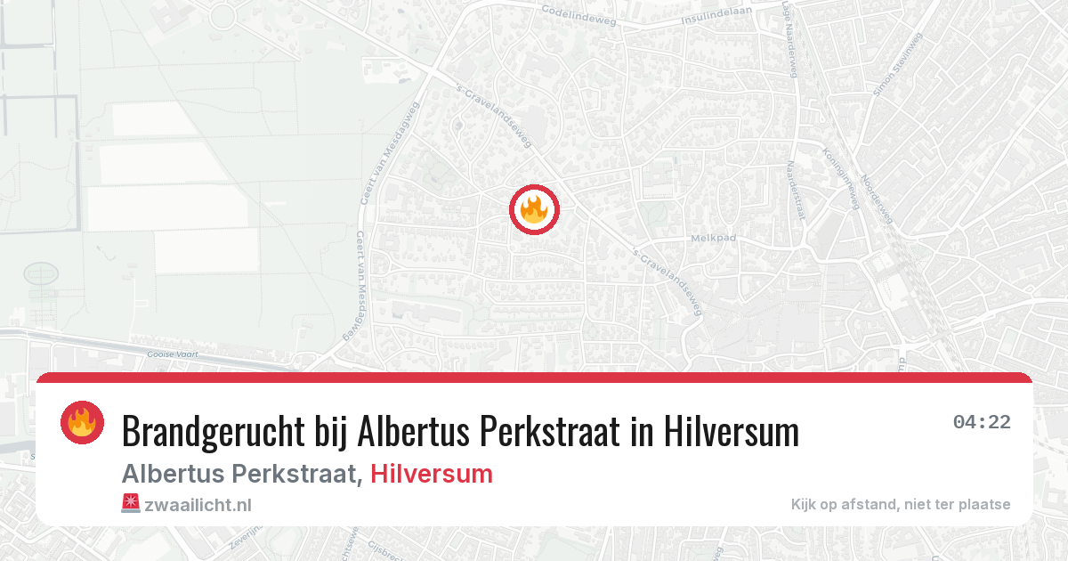 Brandgerucht bij Albertus Perkstraat in Hilversum — 23 mei 2026