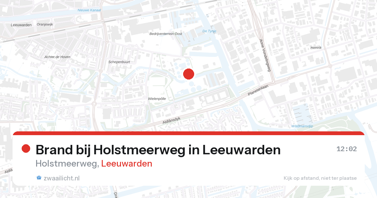 Brand bij Holstmeerweg in Leeuwarden — 26 aug 2026