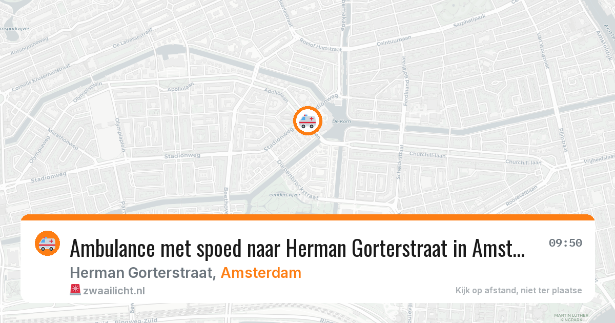 Ambulance met spoed naar Herman Gorterstraat in Amsterdam — 14 aug 2026