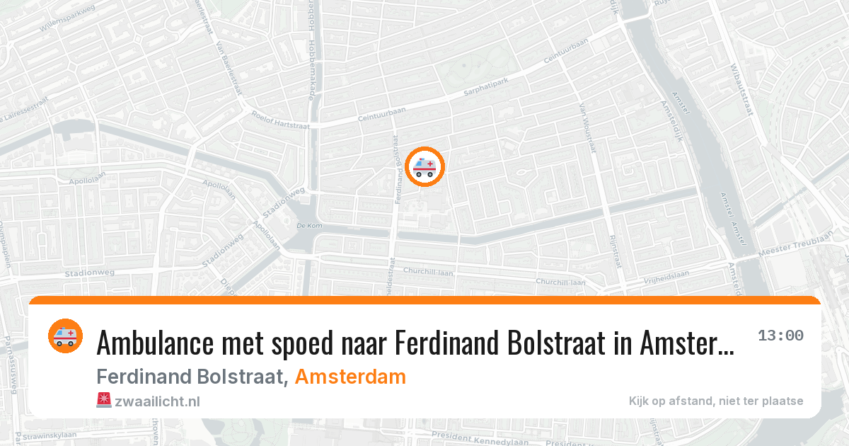 Ambulance met spoed naar Ferdinand Bolstraat in Amsterdam — 27 mei 2026