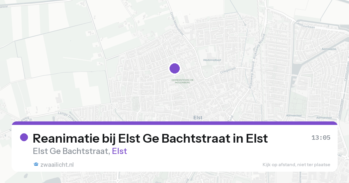 Reanimatie bij Elst Ge Bachtstraat in Elst — 15 aug 2026