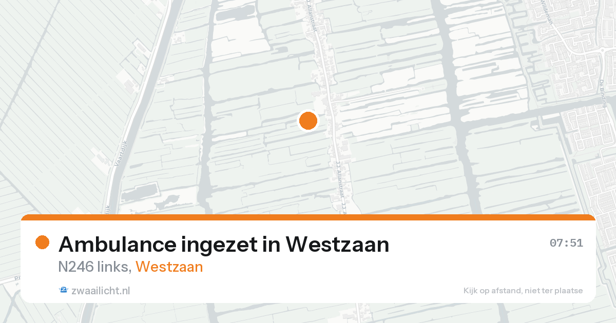 Ambulance ingezet in Westzaan — 20 aug 2026