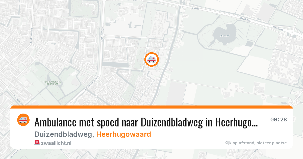 Ambulance met spoed naar Duizendbladweg in Heerhugowaard — 3 jul 2026
