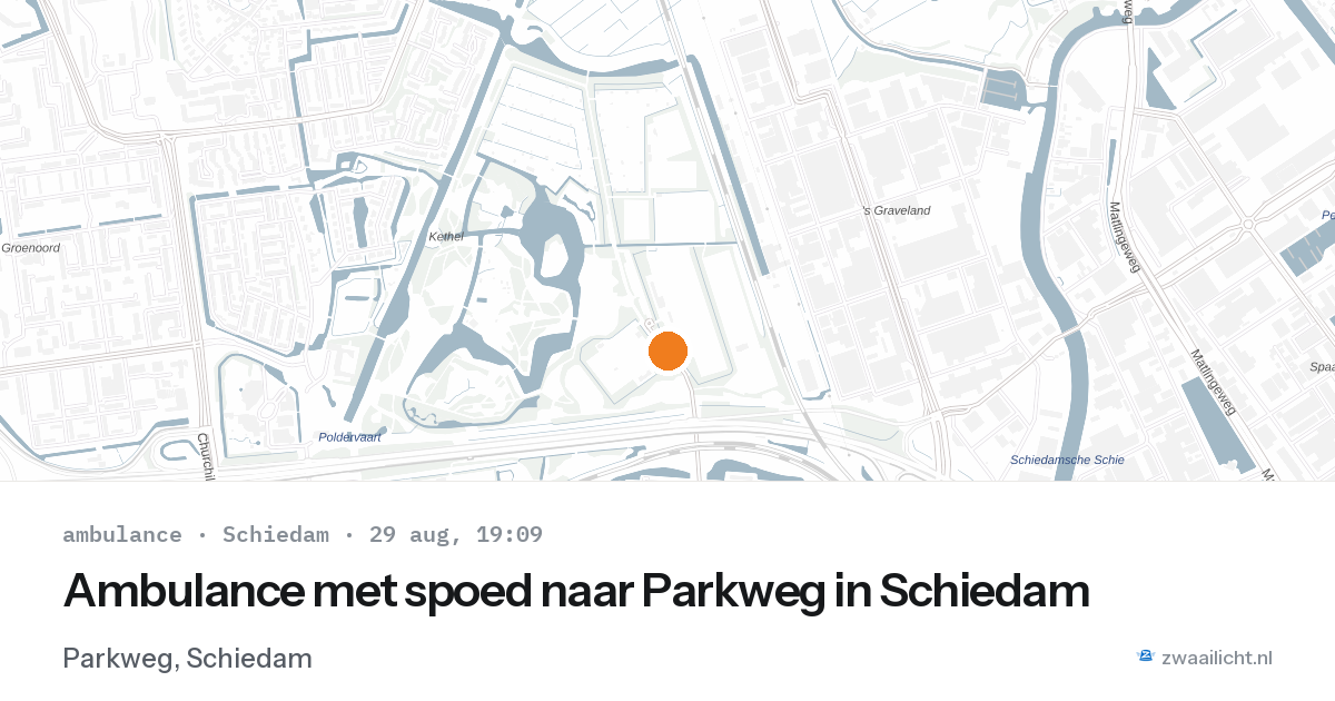 Ambulance met spoed naar Parkweg in Schiedam — 29 aug 2026