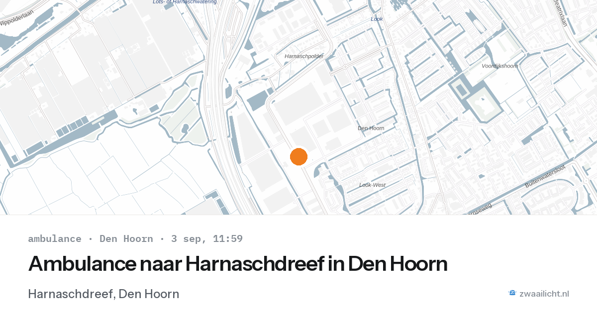 Ambulance naar Harnaschdreef in Den Hoorn — 3 sep 2026