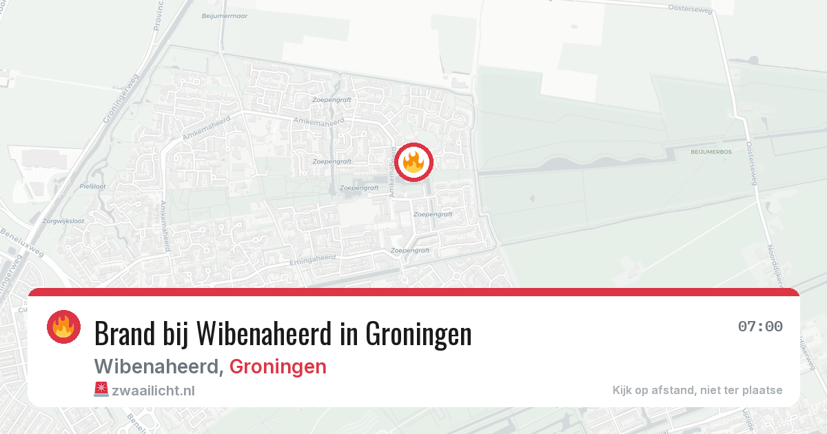Brand bij Wibenaheerd in Groningen — 30 jul 2026