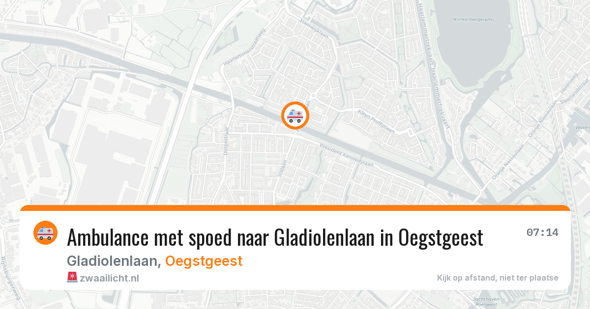 Ambulance met spoed naar Gladiolenlaan in Oegstgeest — 13 aug 2026