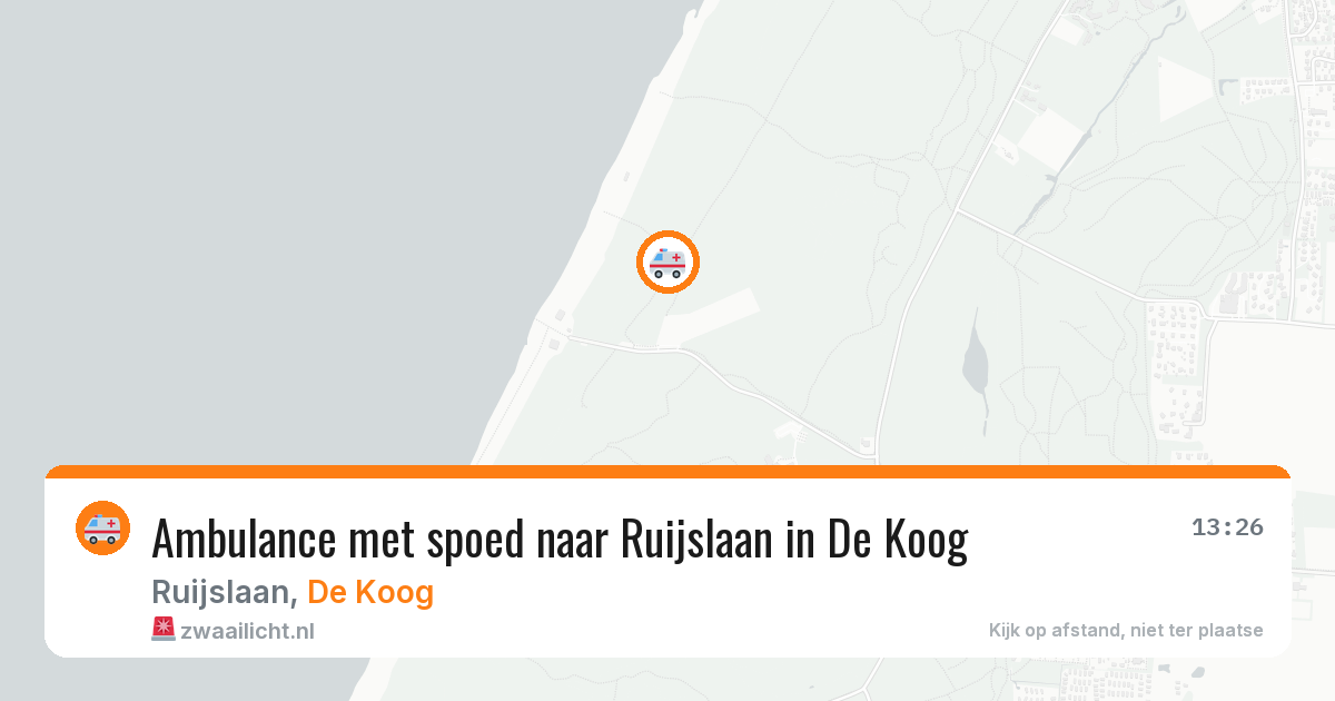 Ambulance met spoed naar Ruijslaan in De Koog — 25 jul 2026