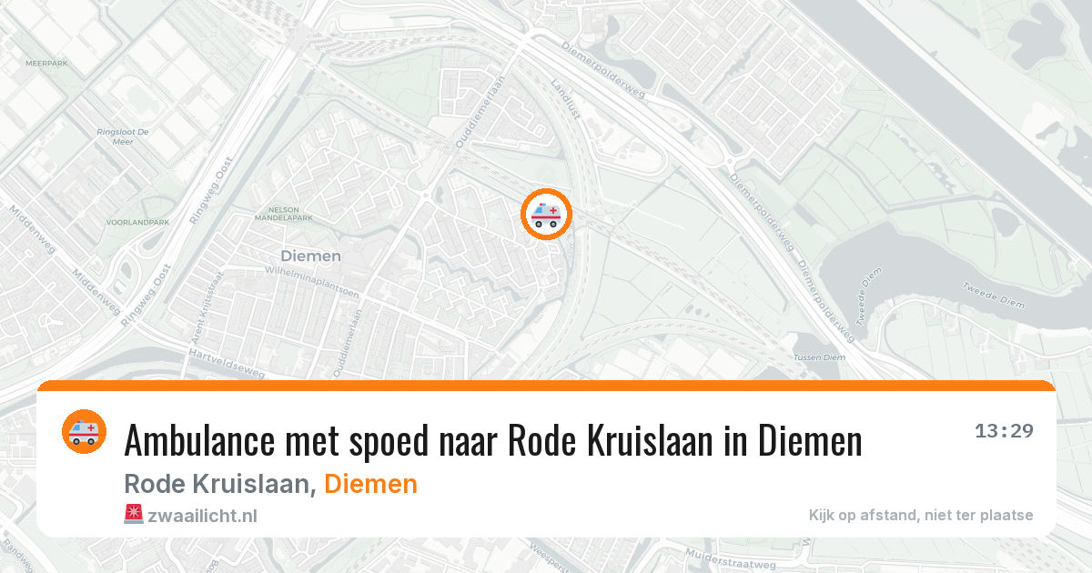Ambulance met spoed naar Rode Kruislaan in Diemen — 1 aug 2026