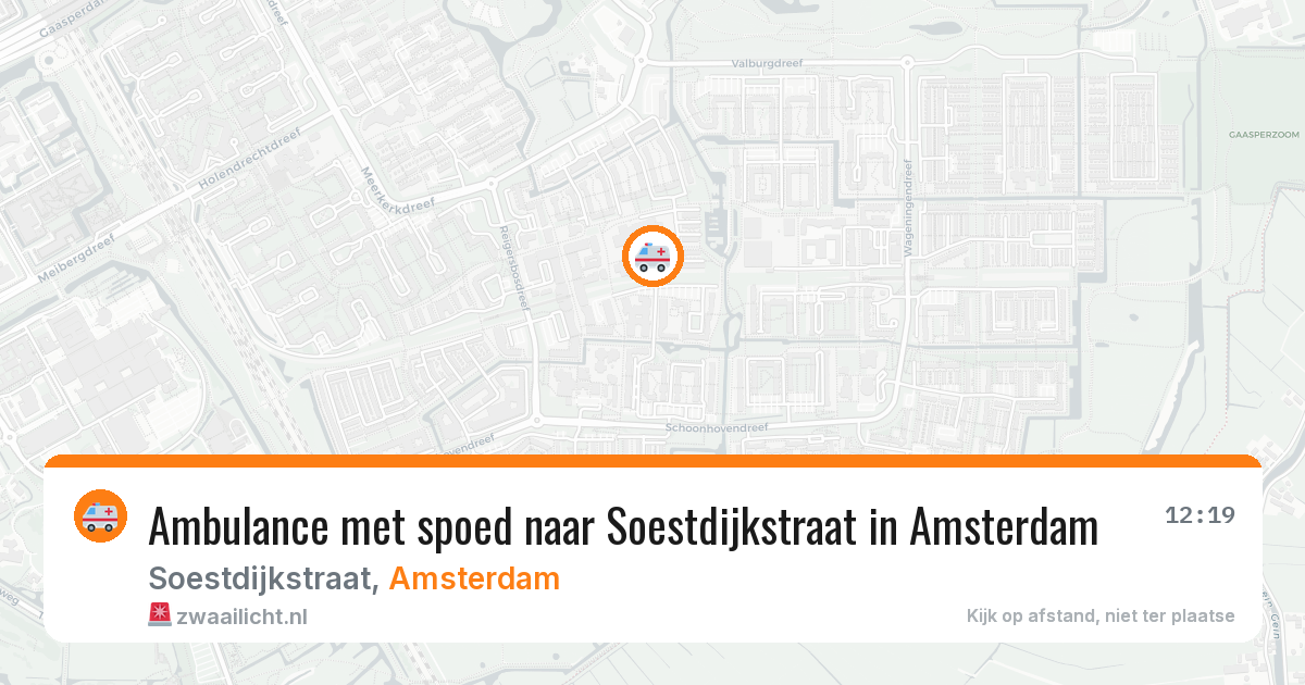 Ambulance met spoed naar Soestdijkstraat in Amsterdam — 10 jul 2026